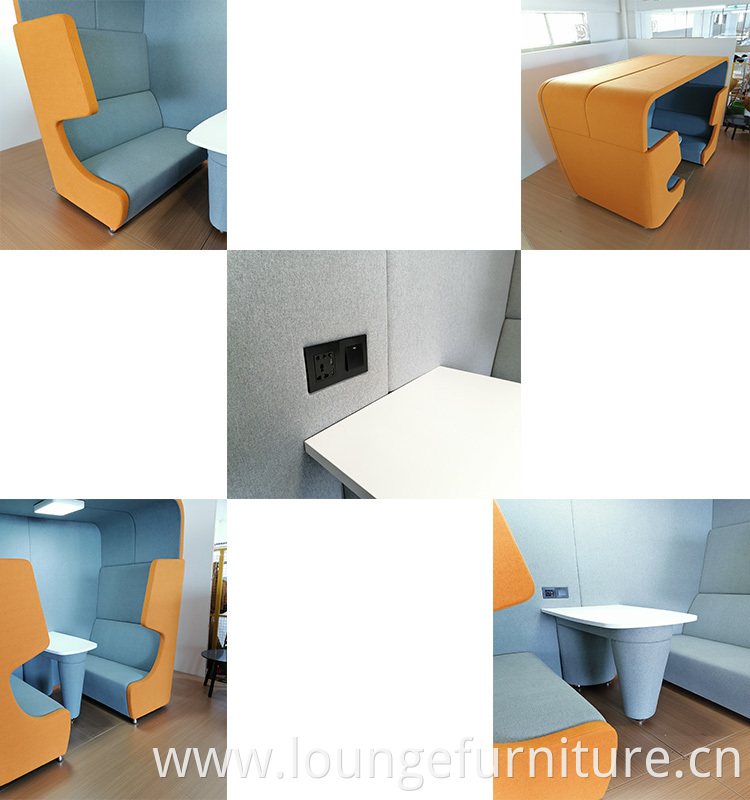 Modern type office meeting booth with sofa for private meeting